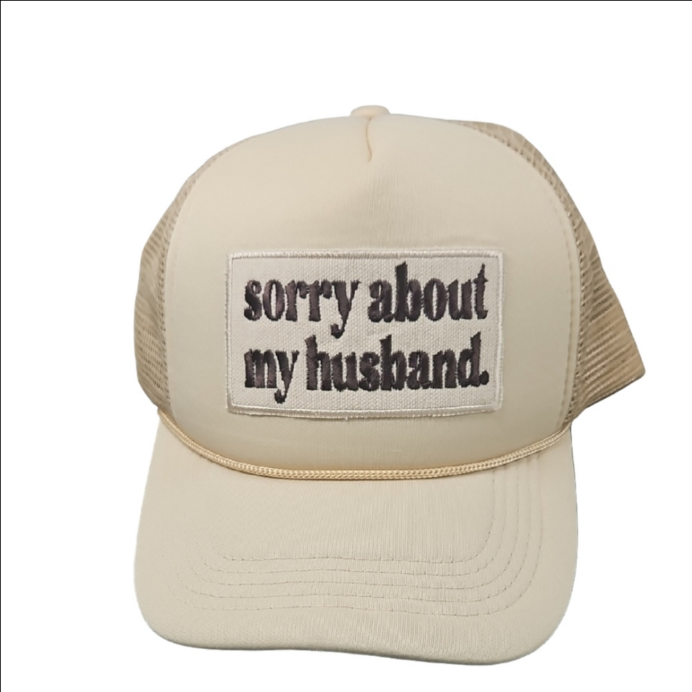 Beige Trucker Hat with Playful Patch